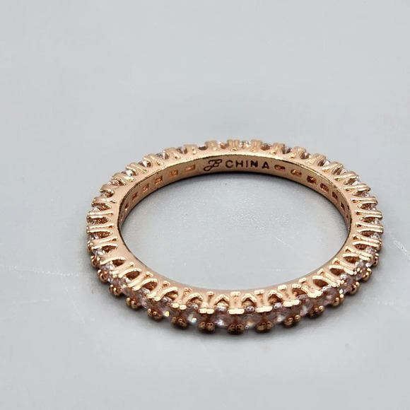 Joan Boyce Pave Crystal Christian Cross Bracelet w/ Rings Rose Gold Tone - Picture 4 of 16